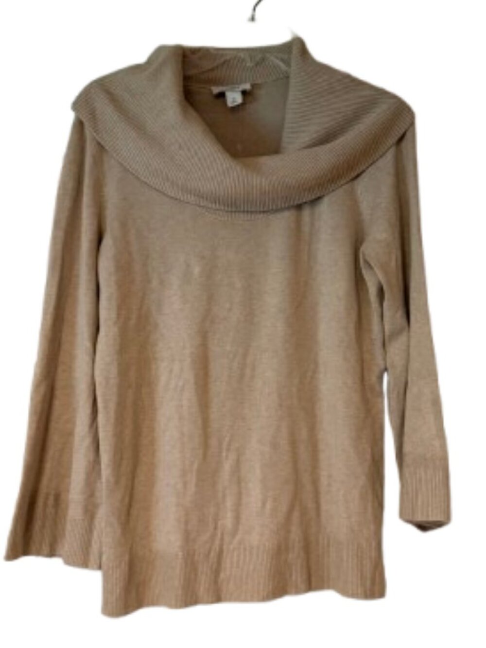 Loft Tan Cowlneck Sweater - 3/4 Sleeves - Medium
